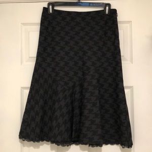 Black & Grey Houndstooth Skirt